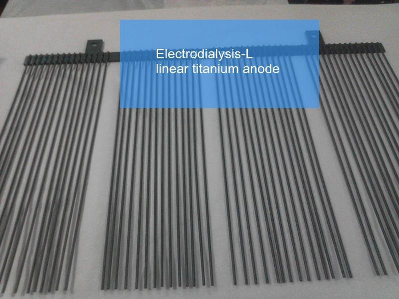 Titanium anode for electrodialysis wastewater desalination